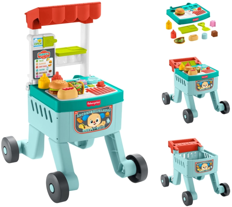 Baby Push Toy 4-in-1 Snack Cart Walker