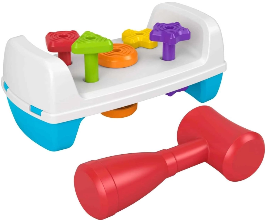 Toddler Toy Tap & Turn Bench Pretend Tools 2-Sided Construction Set