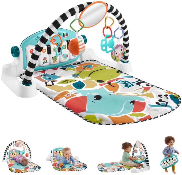 Fisher-Price Baby’s First Blocks & Rock-a-Stack Toy Set, Bucket of 10 Shapes & Ring Stacking Activity for Developmental Play Ages 6+ Months
